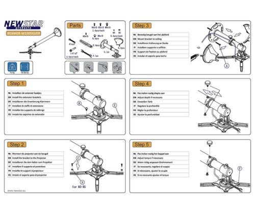 PROJECTOR ACC WALL MOUNT/BEAMER-W100SILVER NEOMOUNTS