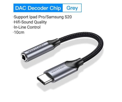 ADAPTER USB-C TO AUDIO 3.5MM/0.1M BGMHA VENTION