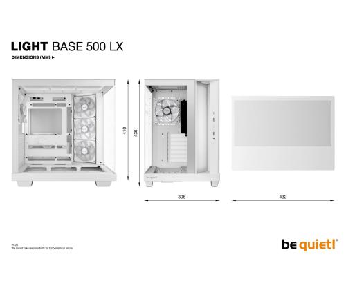 Case BE QUIET ATX/micro ATX/Mini-ITX White Midi Tower PC BGW86