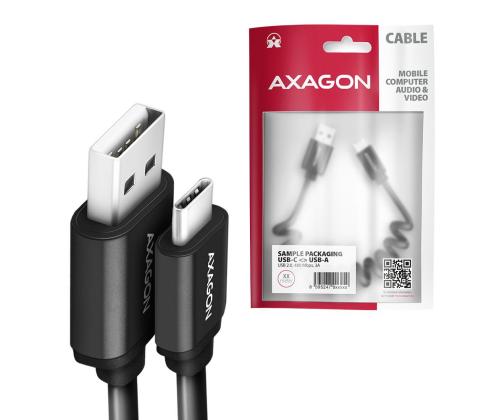 CABLE USB-C TO USB2.0 0.6M/TWISTER BLK BUCM-AM10TB AXAGON