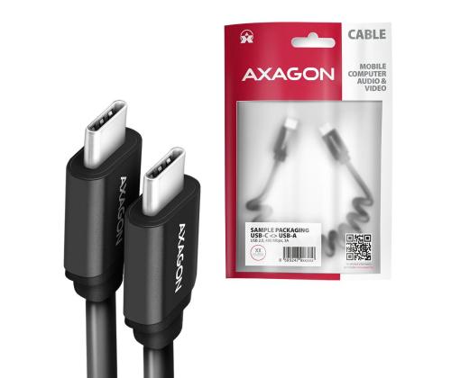 CABLE USB-C TO USB-C 0.6M 60W/TWISTER BLK BUCM-CM10TB AXAGON