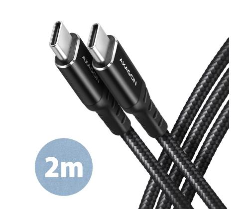 CABLE USB-C TO USB-C 2M 60W/HQ BLACK BUCM-CM20AB AXAGON