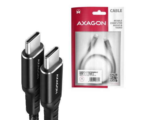 CABLE USB-C TO USB-C 2M 60W/HQ BLACK BUCM-CM20AB AXAGON