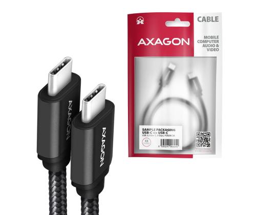 CABLE USB-C TO USB-C 1.5M 60W/BLACK BUCM3-CM15AB AXAGON