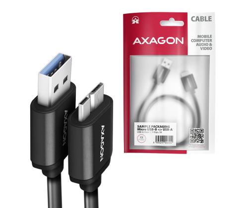 CABLE USB-C TO MICRO-B 1M/SPEED BLK BUMM3-CM10AB AXAGON