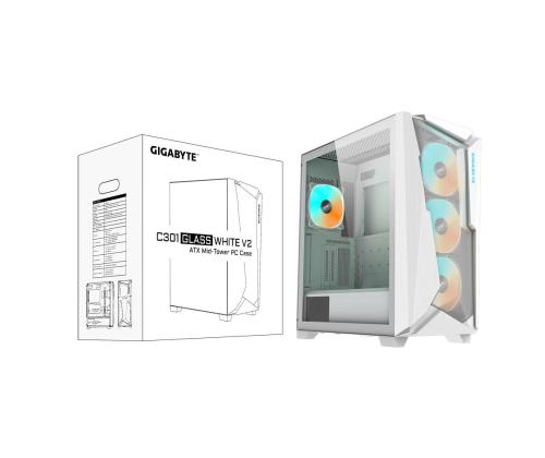 Case GIGABYTE C301GW V2 MidiTower Case product features Transparent panel Not included ATX EATX...