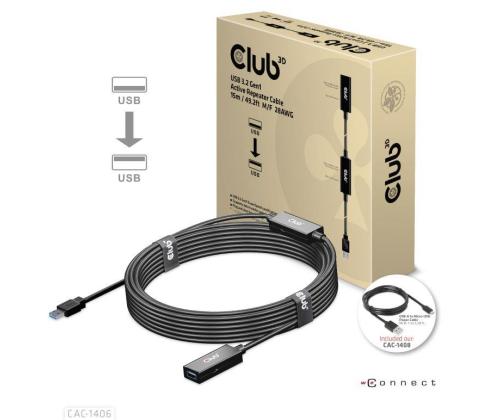 CABLE USB3.2 REPEATER 15M/M/F CAC-1406 CLUB3D