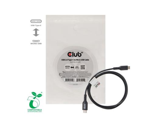 CABLE USB TO MICRO USB 1M/M/M CAC-1526 CLUB3D