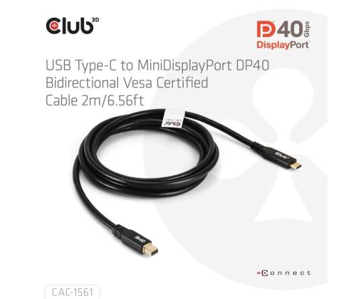 CABLE USB-C TO MINI DP 1.2M/M/M CAC-1561 CLUB3D