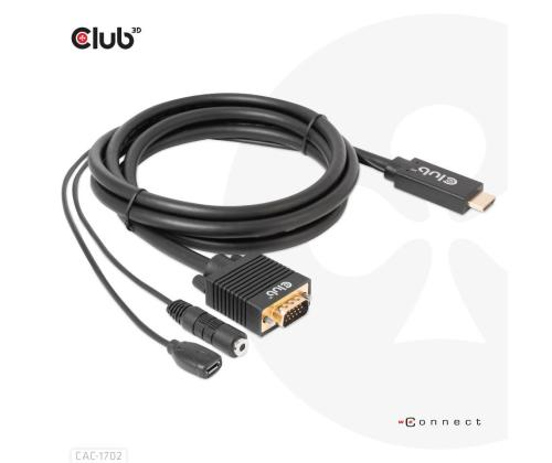 CABLE HDMI TO VGA 2M/M/M CAC-1712 CLUB3D