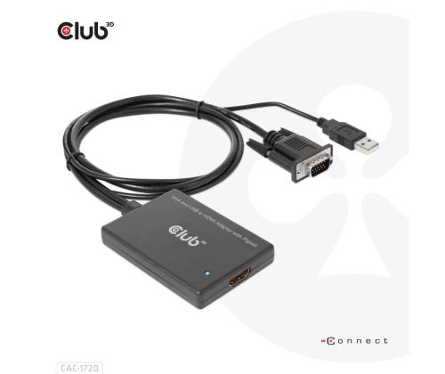 I/O ADAPTER VGA TO HDMI+USB/0.6M M/F CAC-1720 CLUB3D