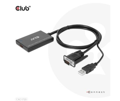I/O ADAPTER VGA TO HDMI+USB/0.6M M/F CAC-1720 CLUB3D
