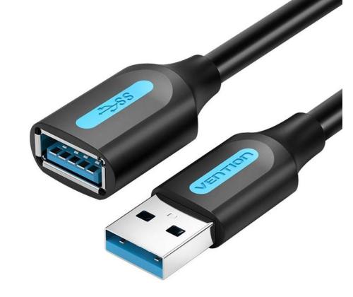CABLE USB3.0 MALE TO FEMALE/0.5M BLACK CBHBD VENTION