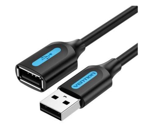 CABLE USB2.0 MALE TO FEMALE/2M BLACK CBIBH VENTION