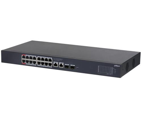 Switch DAHUA Desktop/pedestal Rack 16x10Base-T / 100Base-TX / 1000Base-T 2xSFP PoE ports 16...