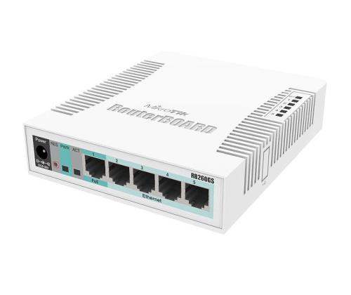 Switch MIKROTIK CSS106-5G-1S Desktop/pedestal 5x10Base-T / 100Base-TX / 1000Base-T 1xSFP CSS106...