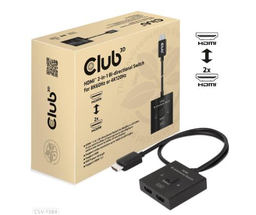 VIDEO SWITCH HDMI 2PORT/CSV-1384 CLUB3D