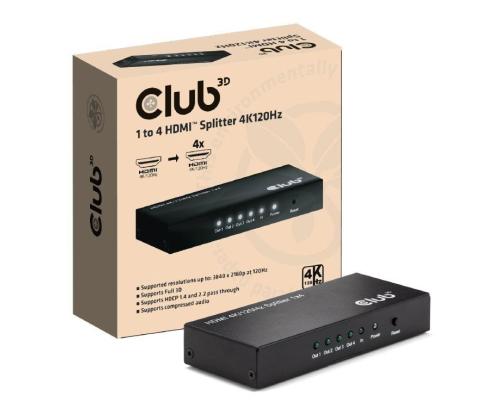 I/O VIDEO SPLITTER HDMI 4PORT/4K 120HZ CSV-1385 CLUB3D