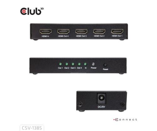 I/O VIDEO SPLITTER HDMI 4PORT/4K 120HZ CSV-1385 CLUB3D