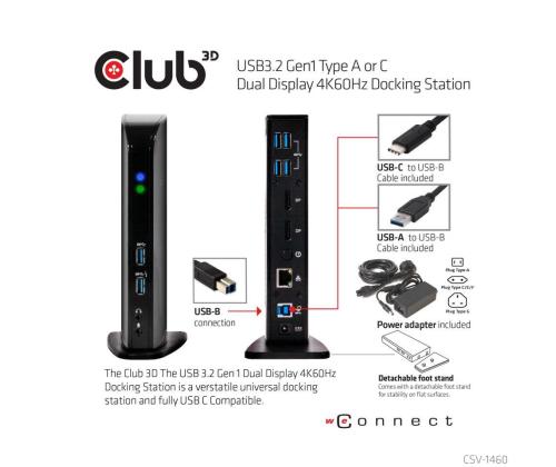 NB ACC DOCKING STATION/USB CSV-1460 CLUB3D