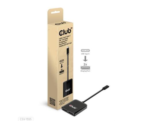 I/O HUB USB-C TO DP DUAL/CSV-1555 CLUB3D