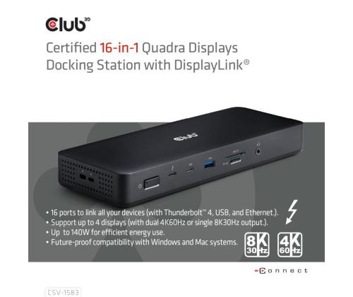 NB ACC DOCKING STATION 16IN1/THUNDERBOLT CSV-1583 CLUB3D