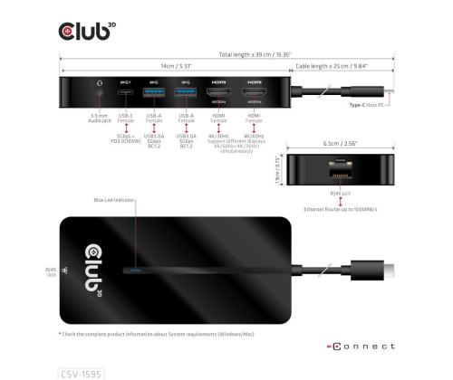 I/O HUB 7IN1 USB-C/100W CSV-1595 CLUB3D