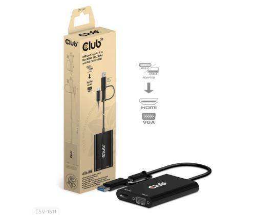 I/O ADAPTER USB-C TO HDMI/VGA/CSV-1611 CLUB3D