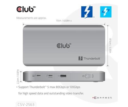 I/O HUB THUNDERBOLT 5IN1/180W CSV-2563 CLUB3D