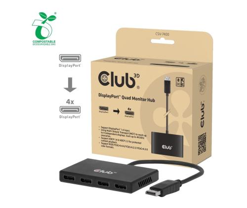 I/O ADAPTER DP TO DP QUAD/CSV-7400 CLUB3D