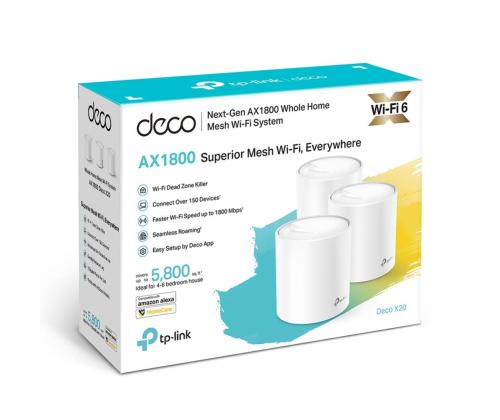 Wireless Router TP-LINK Wireless Router 2-pack 1800 Mbps Mesh IEEE 802.11a IEEE 802.11n IEEE 802...