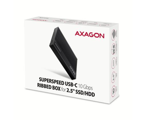 HDD ACC ENCLOSURE 2.5"/USB-C BLACK EE25-GTR AXAGON