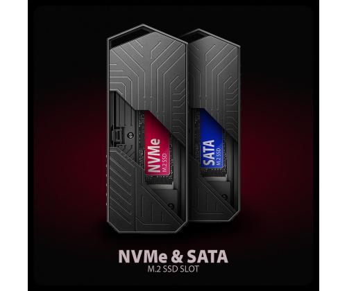SSD ACC ENCLOSURE M.2 NVME/SATA USB-C EEM2-GAM AXAGON