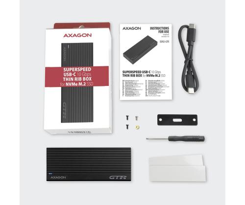 SSD ACC ENCLOSURE M.2 NVME/USB-C EEM2-GTR AXAGON
