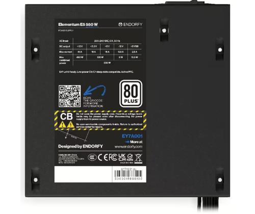 CASE PSU ATX 550W/ELEMENTUM E5 EY7A001 ENDORFY
