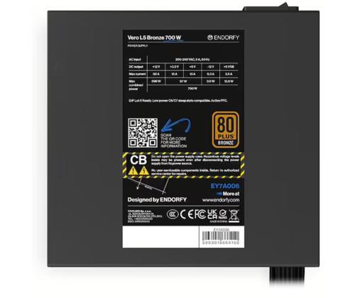 CASE PSU ATX 700W/VERO L5 BRONZE EY7A006 ENDORFY