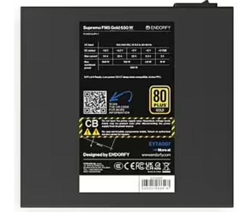 CASE PSU ATX 650W/SUPR/FM5 GOLD EY7A007 ENDORFY