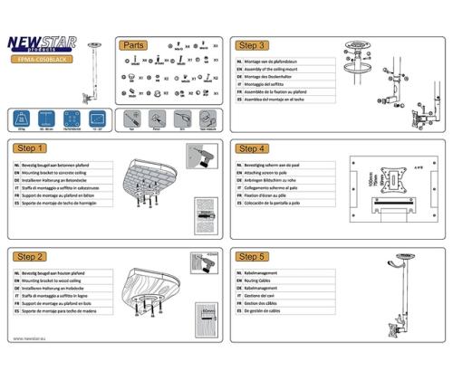 TV SET ACC CEILING MOUNT 10-30/FPMA-C050BLACK NEOMOUNTS