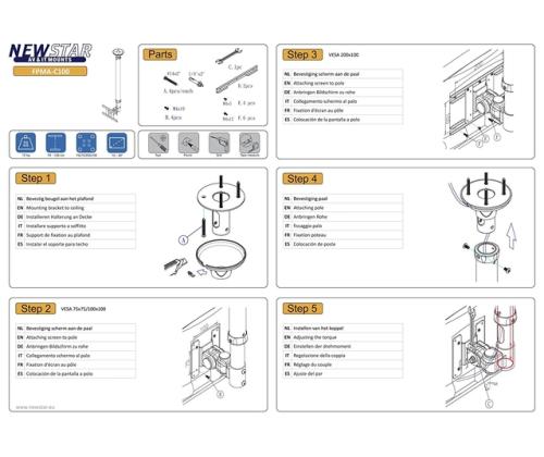 TV SET ACC CEILING MOUNT 10-26/FPMA-C100WHITE NEOMOUNTS