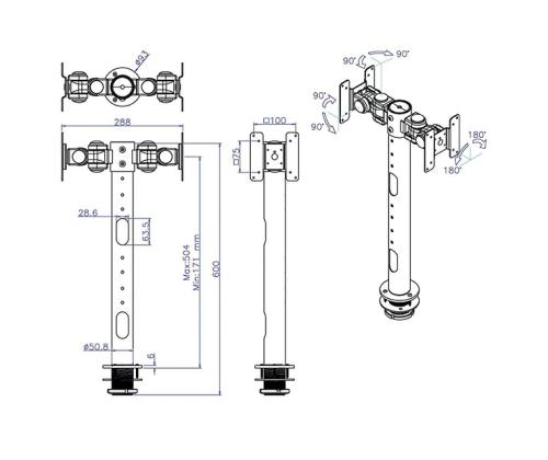 TV SET ACC DESK MOUNT BLACK/FPMA-D050DBLACK NEOMOUNTS