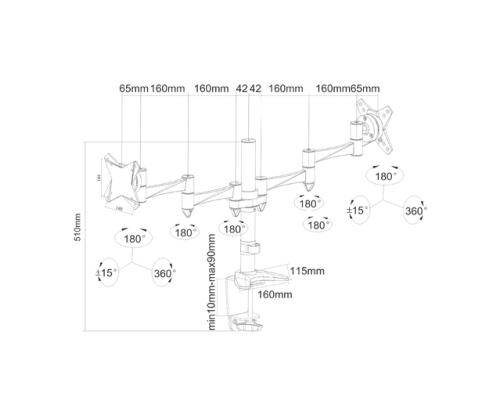 TV SET ACC DESK MOUNT 10-24"/FPMA-D1330DSILVER NEOMOUNTS