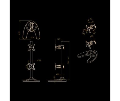 TV SET ACC DESK MOUNT BLACK/10-24" FPMA-D700DDV NEOMOUNTS