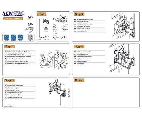 TV SET ACC DESK MOUNT BLACK/10-24" FPMA-D700DDV NEOMOUNTS