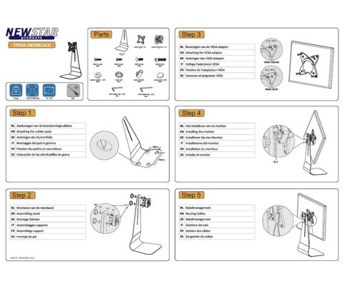 TV SET ACC DESK MOUNT 10-27"/FPMA-D850BLACK NEOMOUNTS