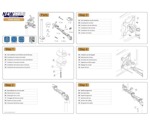 TV SET ACC DESK MOUNT SILVER/10-26" FPMA-D935G NEOMOUNTS