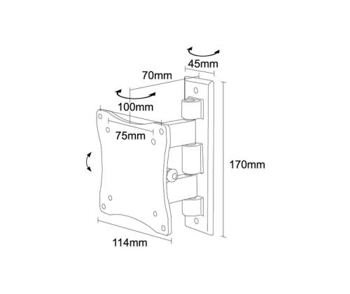 TV SET ACC WALL MOUNT SILVER/10-24" FPMA-W810 NEOMOUNTS