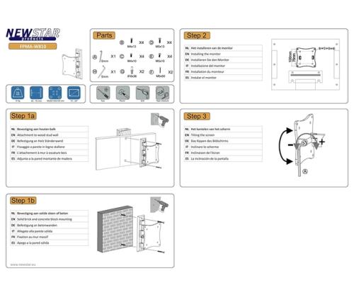 TV SET ACC WALL MOUNT SILVER/10-24" FPMA-W810 NEOMOUNTS