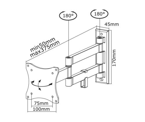 TV SET ACC WALL MOUNT 10-24"/FPMA-W830BLACK NEOMOUNTS