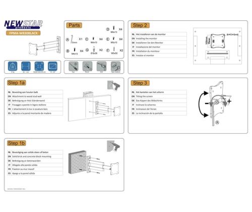 TV SET ACC WALL MOUNT 10-24"/FPMA-W830BLACK NEOMOUNTS