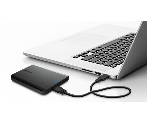 External HDD TOSHIBA Canvio Basics 2022 HDTB510EK3AA 1TB USB 3.2 Colour Black HDTB510EK3AA